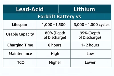 Lithium Forklift batri konplè Gid (2025 edisyon)